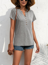 Camisa con estampado bohemio de resort, top de punto con botones lisos